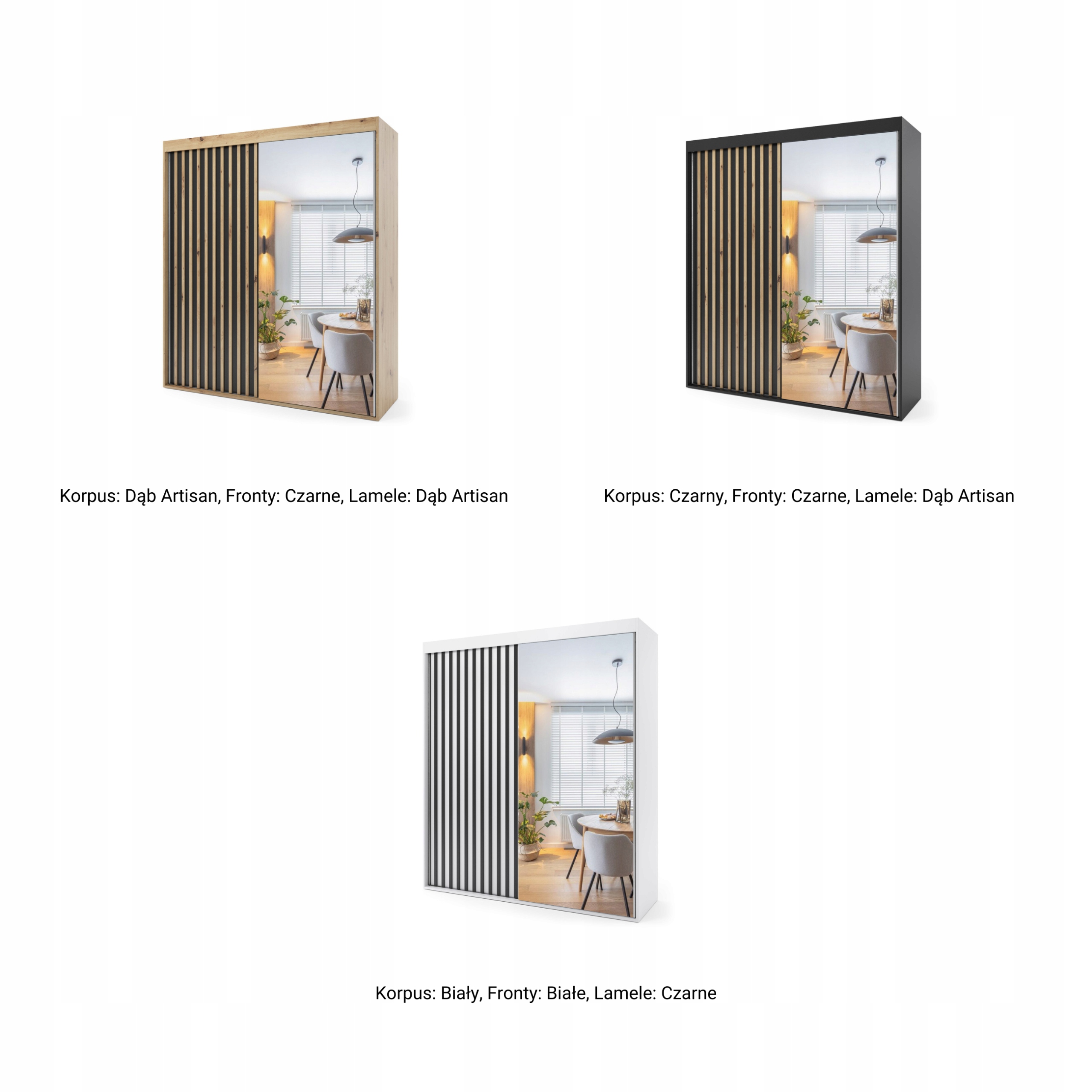 ..Szafa przesuwna dwudrzwiowa z lamelami - PORTO 120 x 225 cm, 18 mm - obrazek 10