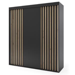 Szafa przesuwna trzydrzwiowa z lamelami - LAGOS 190 x 265 cm, 18 mm