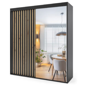 ..Szafa przesuwna dwudrzwiowa z lamelami - PORTO 150 x 215 cm, 18 mm