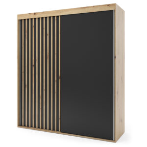 ..Szafa przesuwna dwudrzwiowa z lamelami - ALGERO 200 x 215 cm, 18 mm