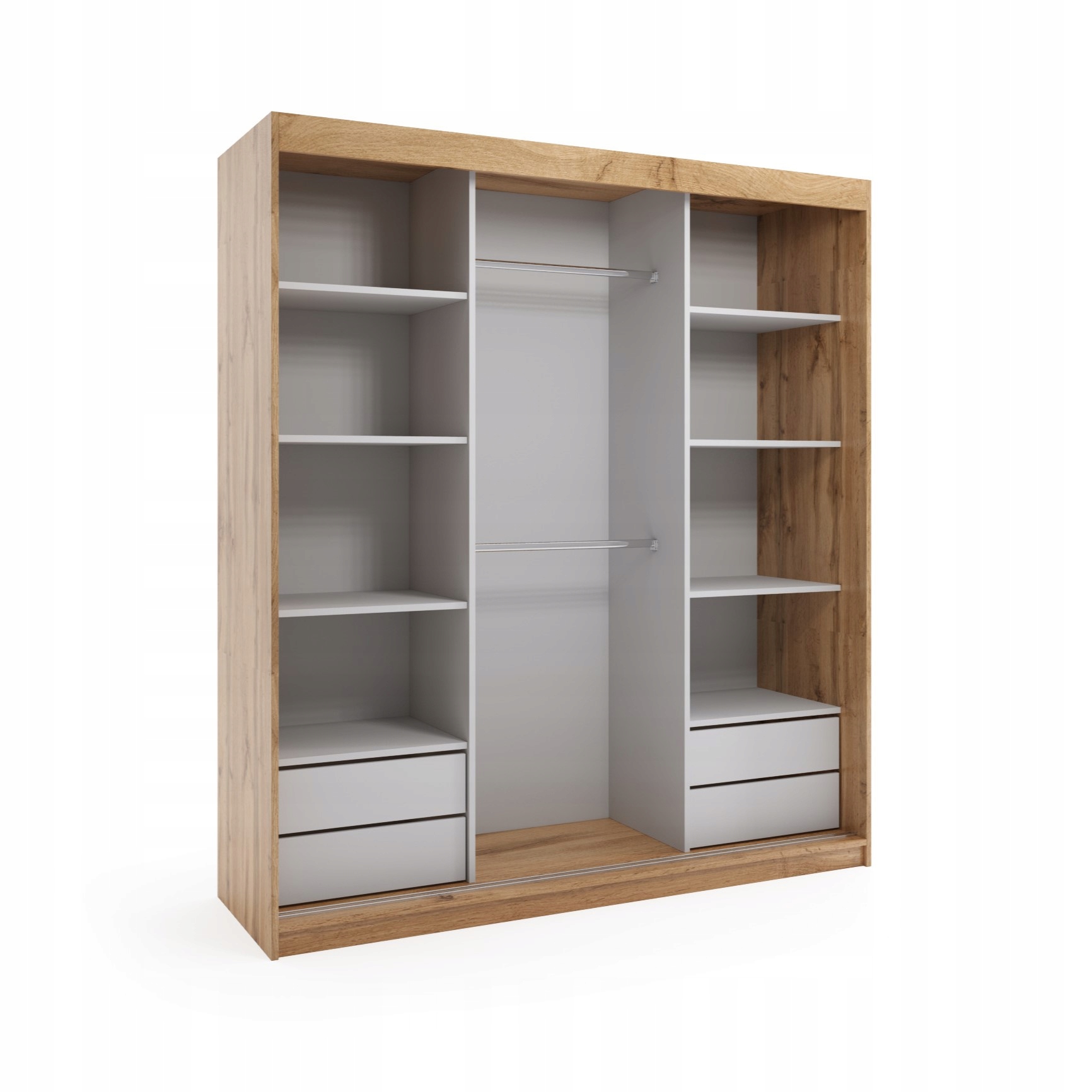 Szafa przesuwna trzydrzwiowa - MOLI Dąb Wotan 180 x 205 cm, 16 mm... - obrazek 7