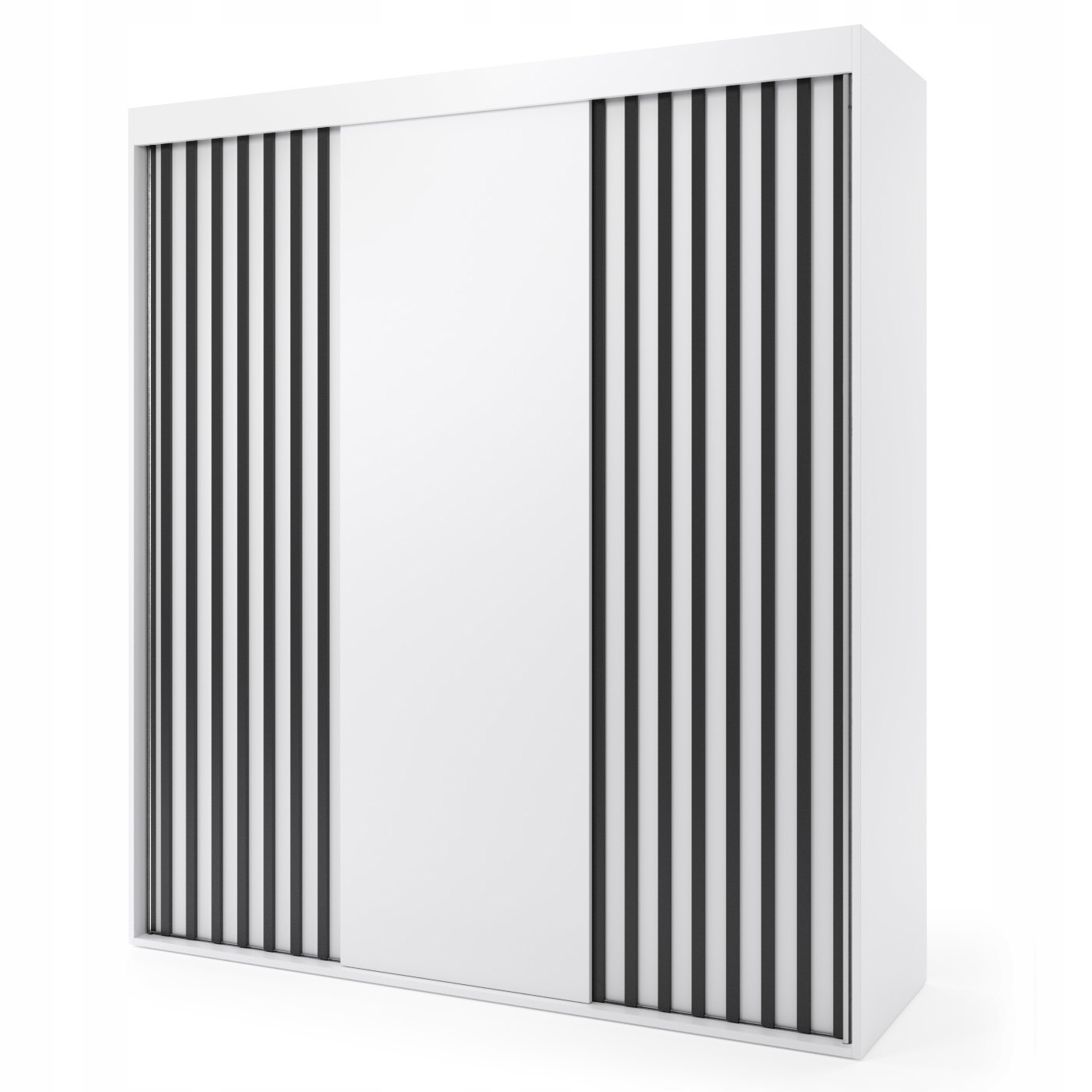 Szafa przesuwna trzydrzwiowa z lamelami - LAGOS 200 x 255 cm, 18 mm