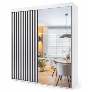 ..Szafa przesuwna dwudrzwiowa z lamelami - SYCYLIA 130 x 265 cm, 18 mm
