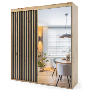 ..Szafa przesuwna dwudrzwiowa z lamelami - PORTO 170 x 205 cm, 18 mm