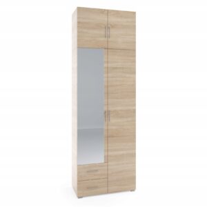 Szafa dwudrzwiowa GABI 3 z lustrem i nadstawką 80 x 242 x 46 cm SONOMA