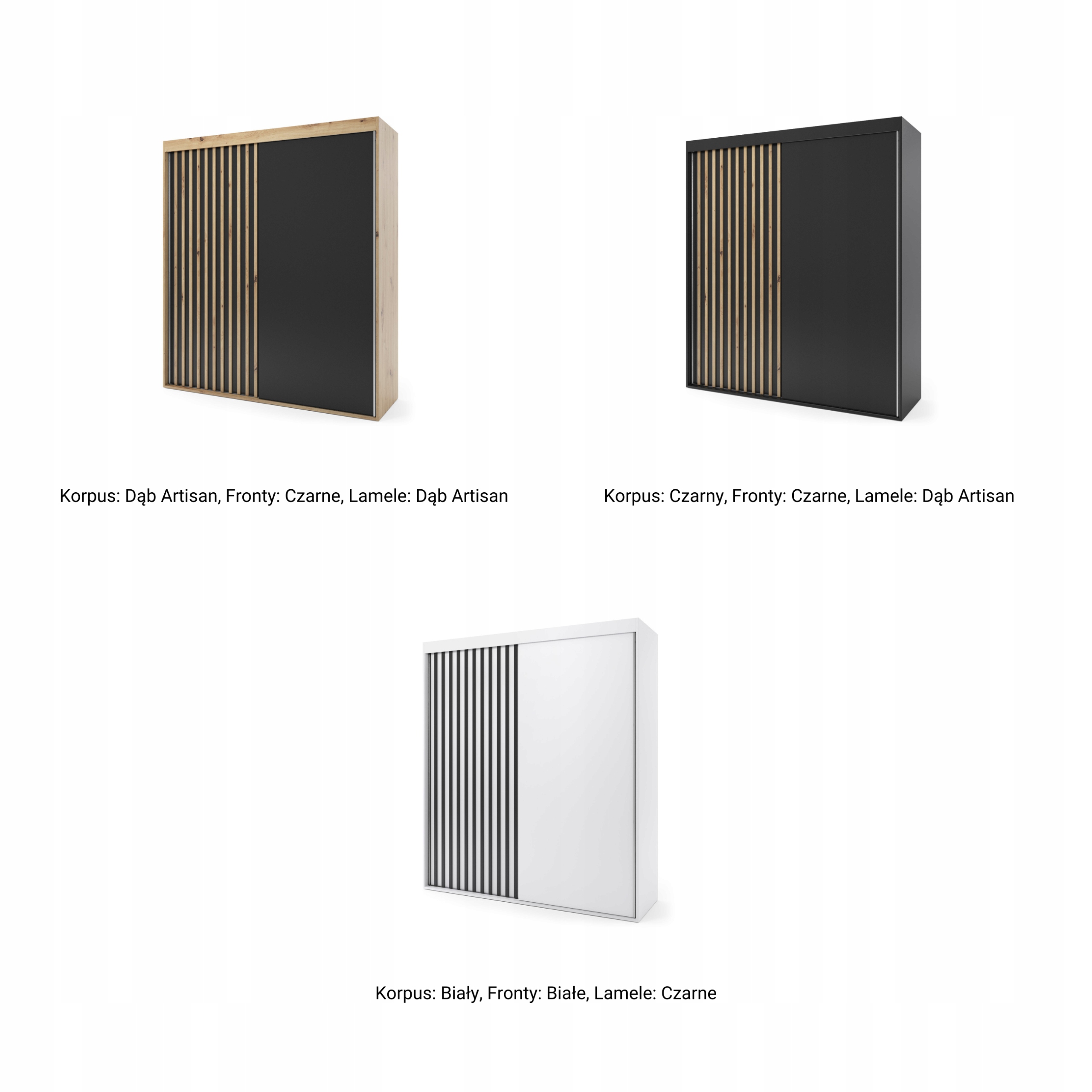 ..Szafa przesuwna dwudrzwiowa z lamelami - ALGERO 170 x 235 cm, 18 mm - obrazek 11