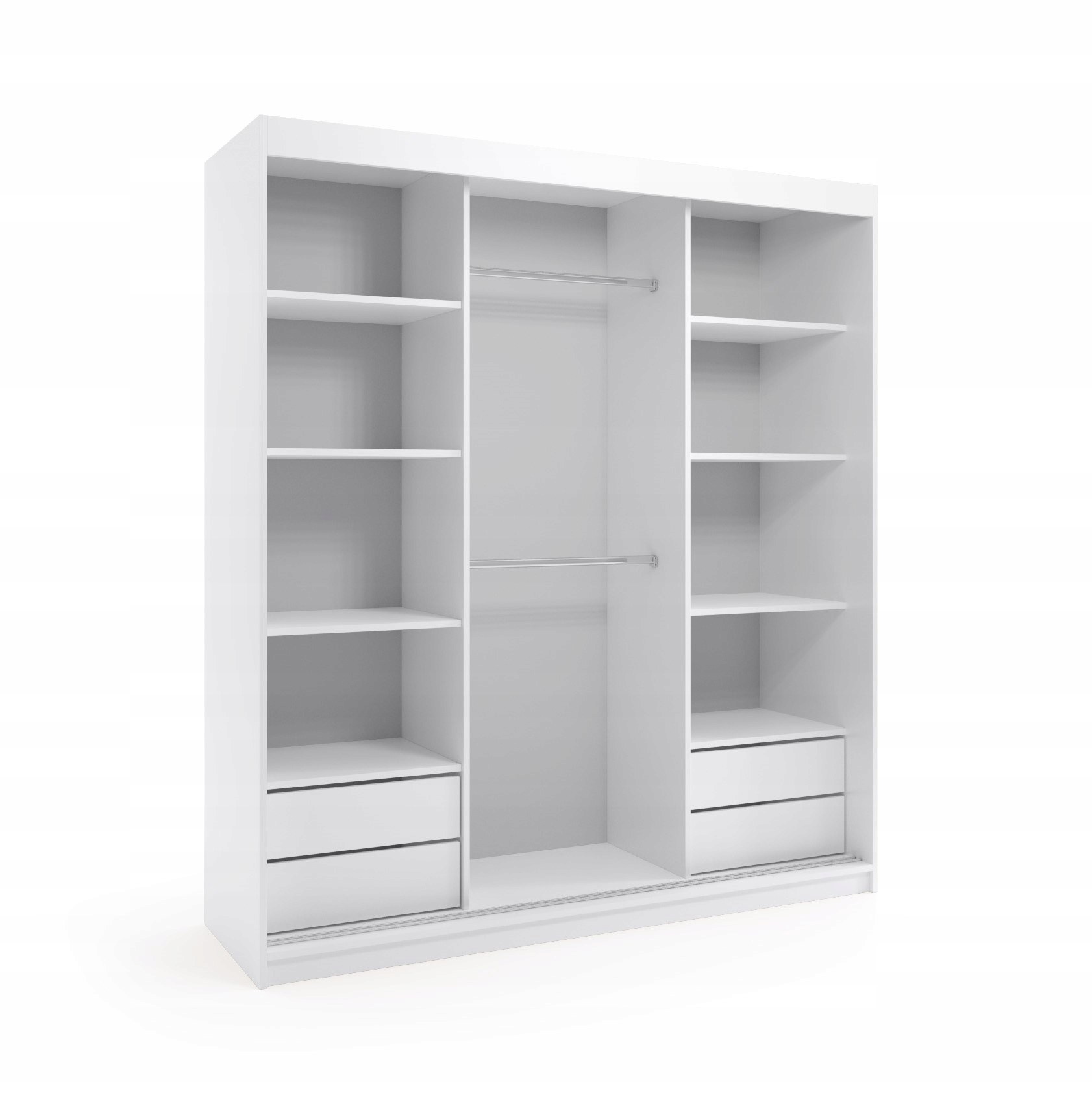 Szafa przesuwna trzydrzwiowa - MOLI Biały + Dąb Sonoma 220 x 205 cm, 16 mm - obrazek 6