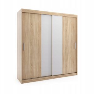 Szafa przesuwna dwudrzwiowa - PARIS Sonoma 180 x 205 cm, 16 mm
