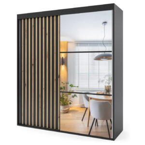 ..Szafa przesuwna dwudrzwiowa z lamelami - SYCYLIA 150 x 255 cm, 18 mm