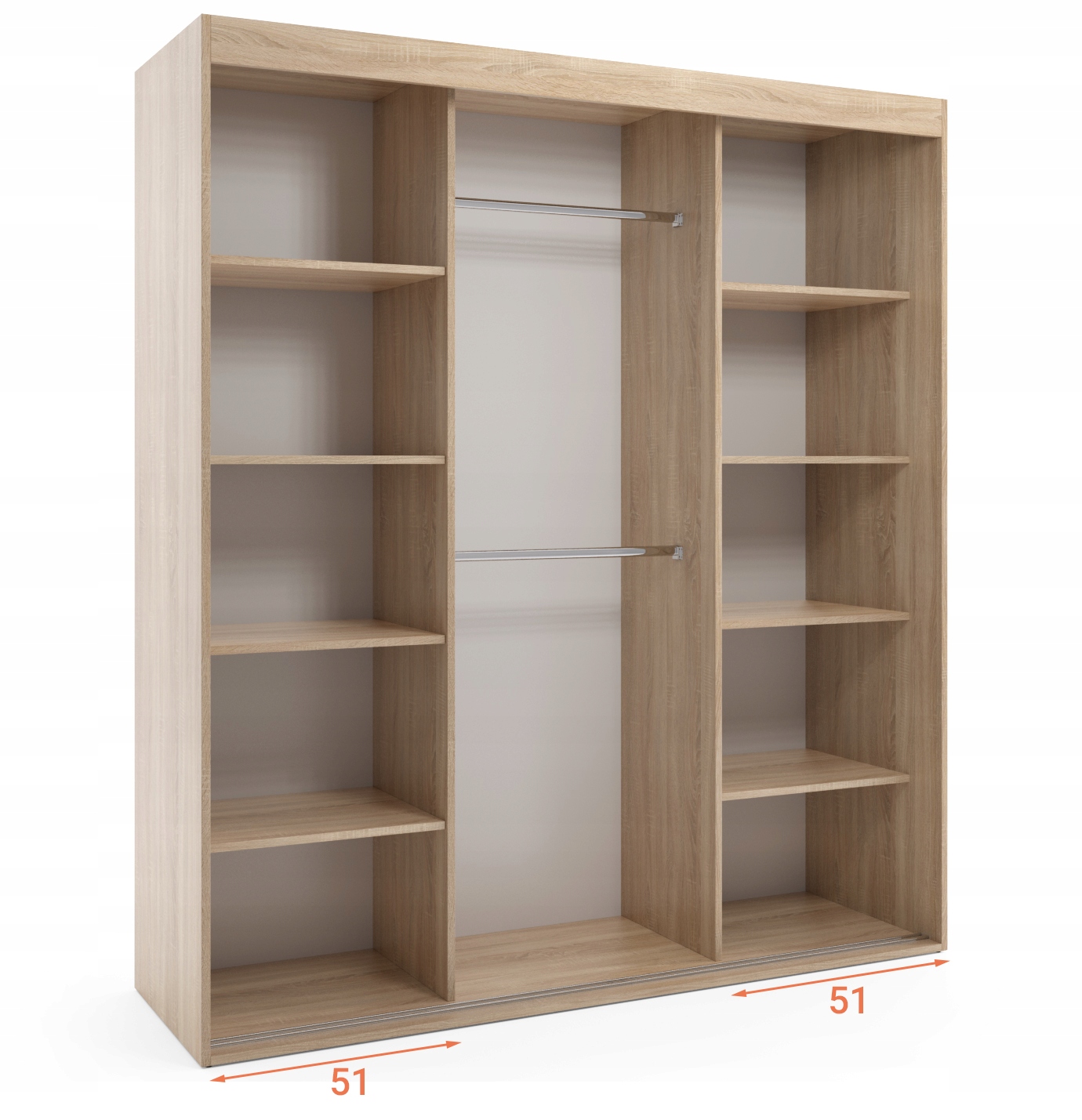 ..Szafa przesuwna dwudrzwiowa z lamelami - PORTO 190 x 245 cm, 18 mm - obrazek 3