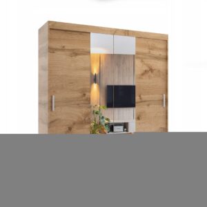 Szafa przesuwna dwudrzwiowa - PARIS PREMIUM Dąb Wotan 170 x 205 cm, 16 mm