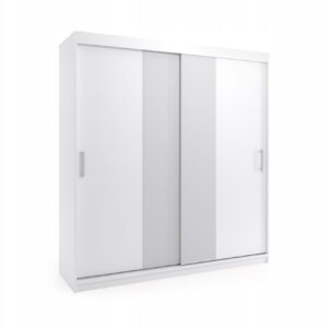 Szafa przesuwna dwudrzwiowa - PARIS Biała 180 x 205 cm, 16 mm