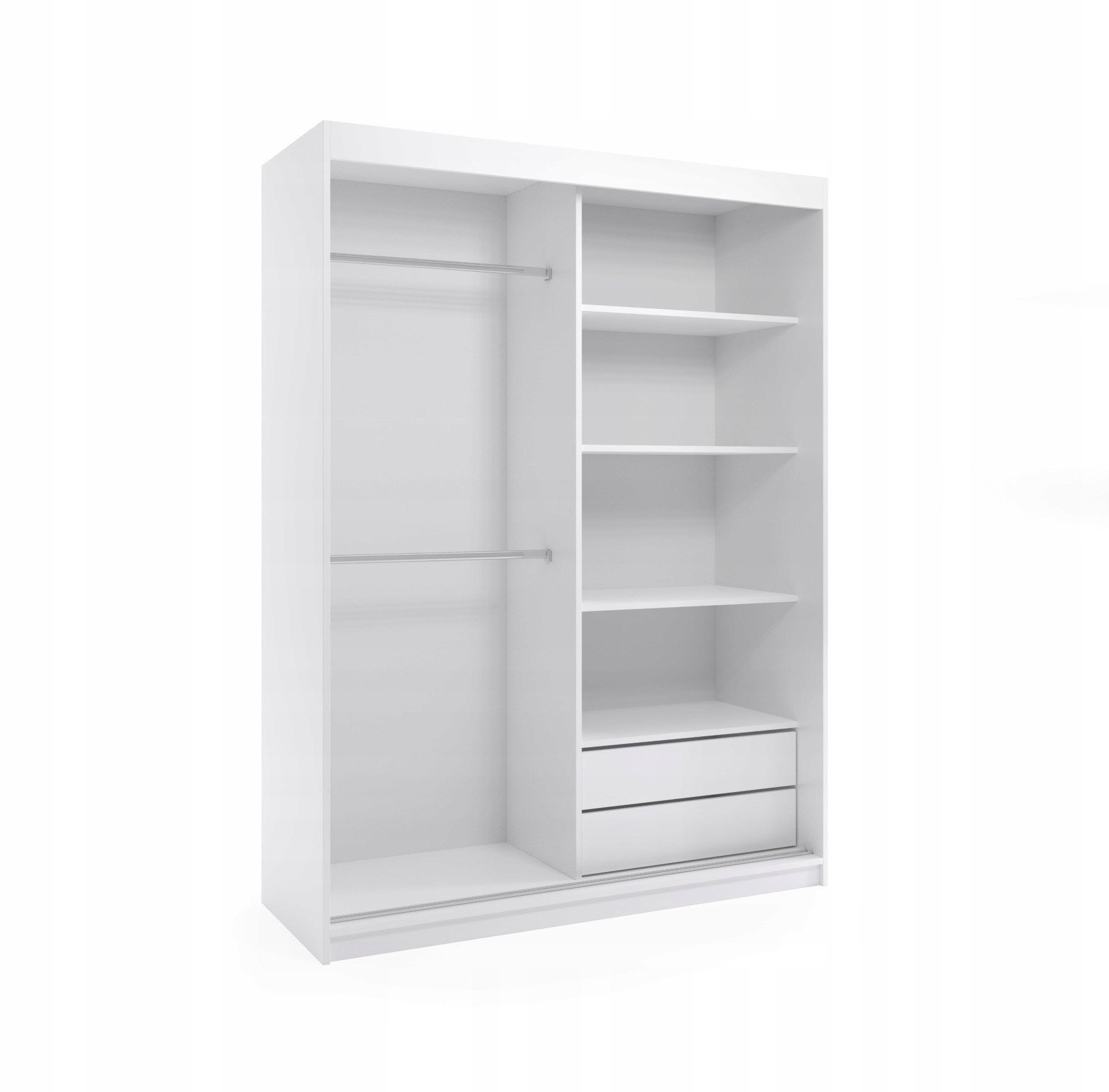 Szafa przesuwna dwudrzwiowa - PARIS Biała 140 x 205 cm, 16 mm - obrazek 6